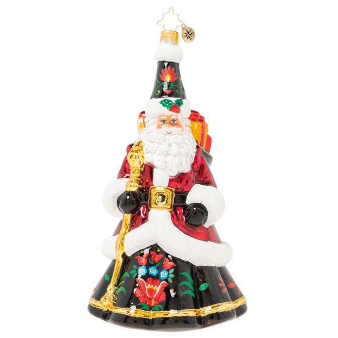 Christopher Radko Festive Folk Santa Ornament