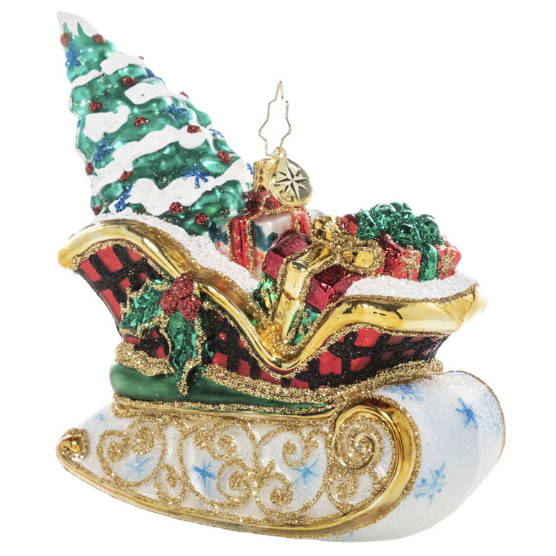 Christopher Radko Snowy Sleigh Ride Ornament