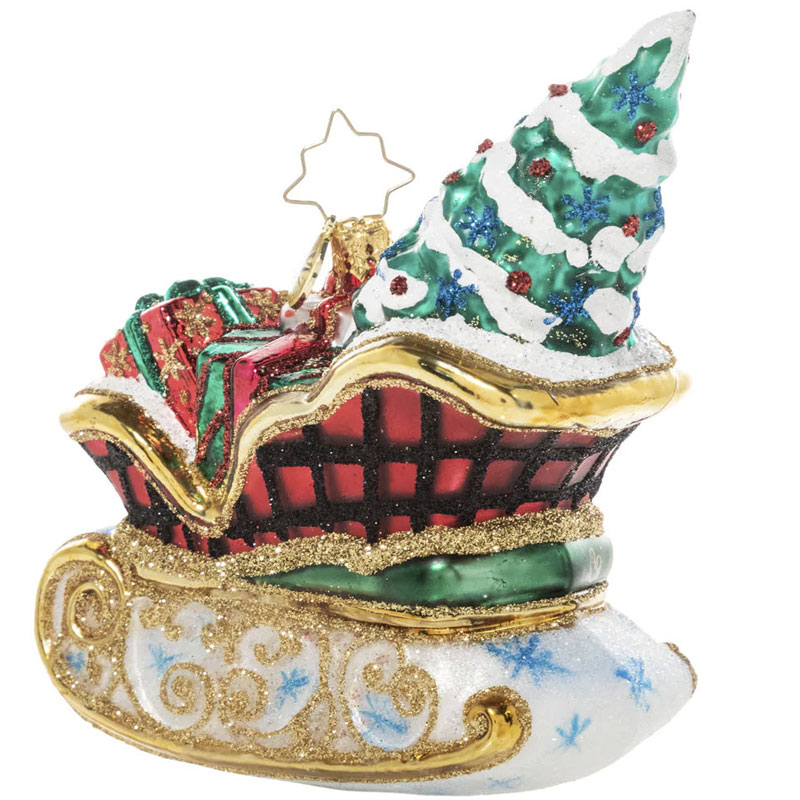 Christopher Radko Snowy Sleigh Ride Ornament