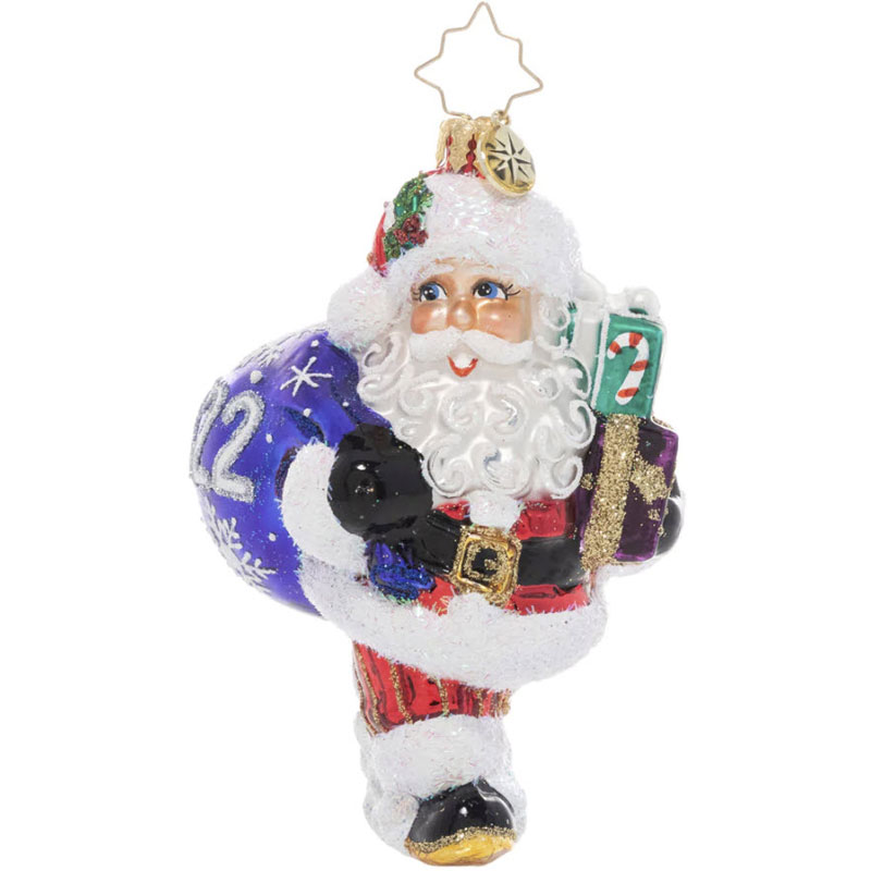 Christopher Radko 2022 Dated Cheery Santa Ornament