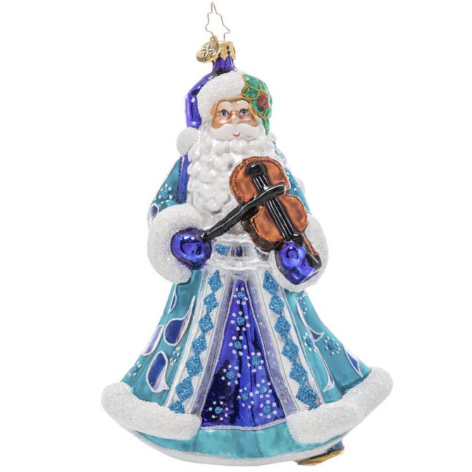 Christopher Radko Fancy Fiddler Santa Ornament