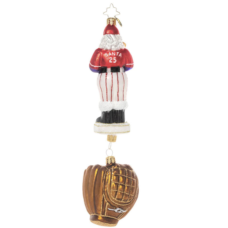 Christopher Radko Slugger Santa Ornament