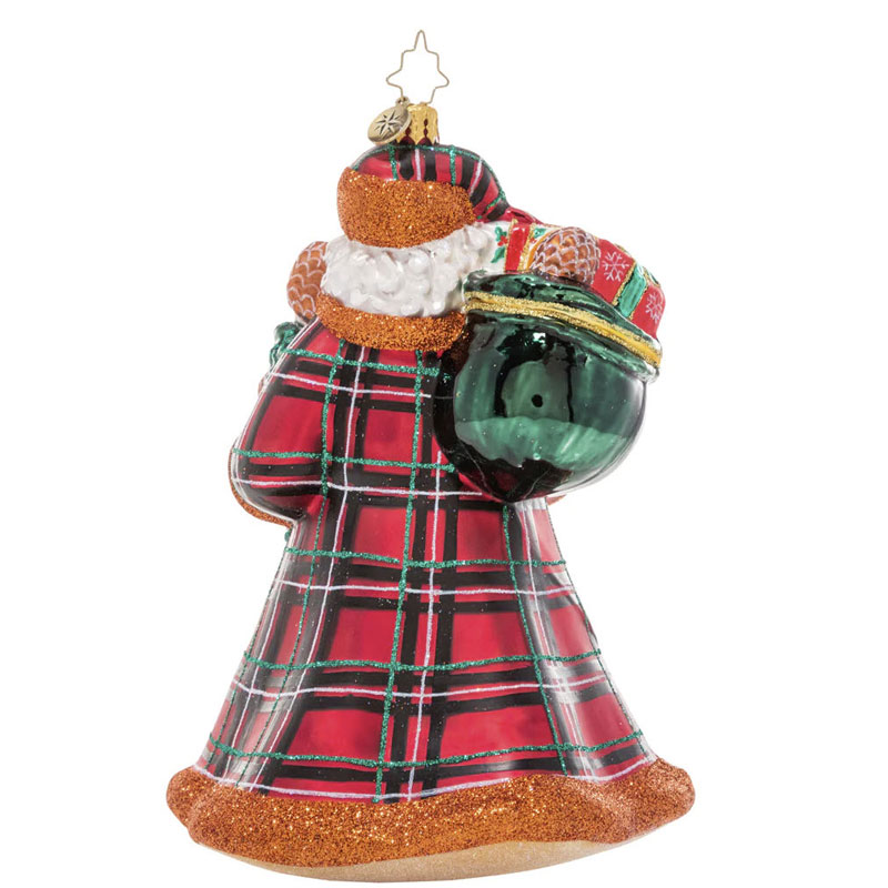 Christopher Radko Perfectly Plaid Santa Ornament