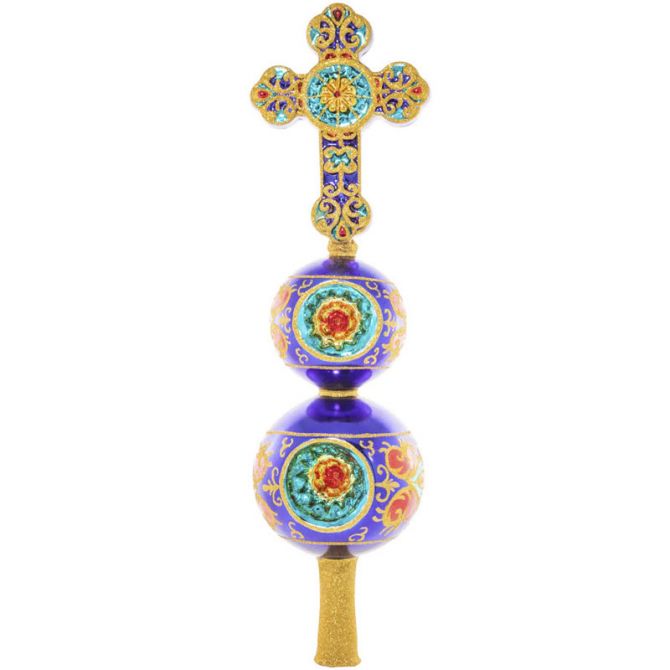 Christopher Radko Treasured Cross Finial Ornament