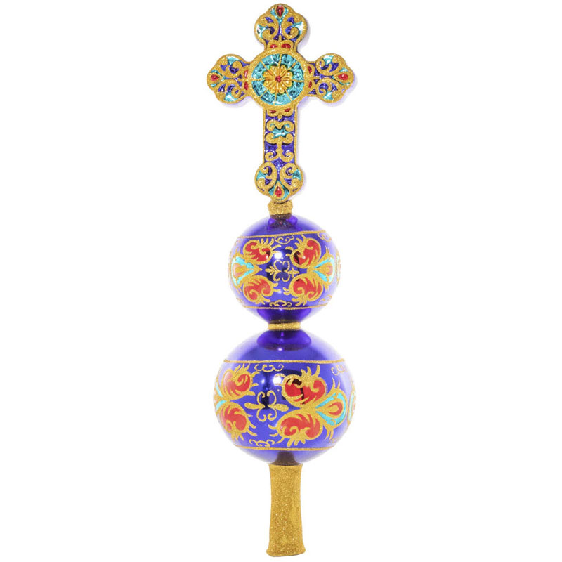 Christopher Radko Treasured Cross Finial Ornament