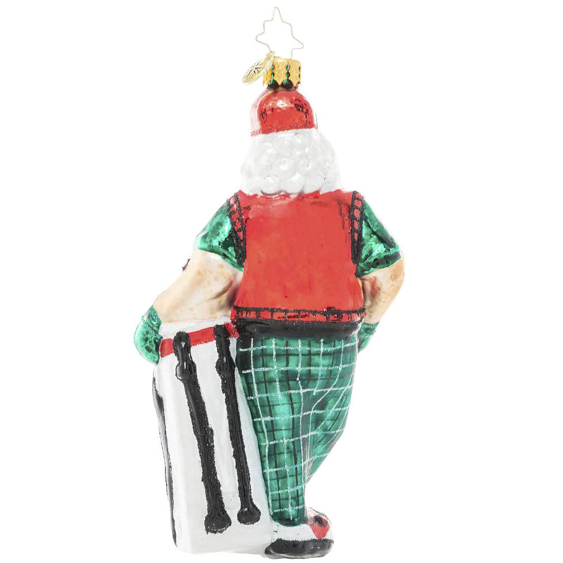 Christopher Radko Jolly Golfer Santa Ornament