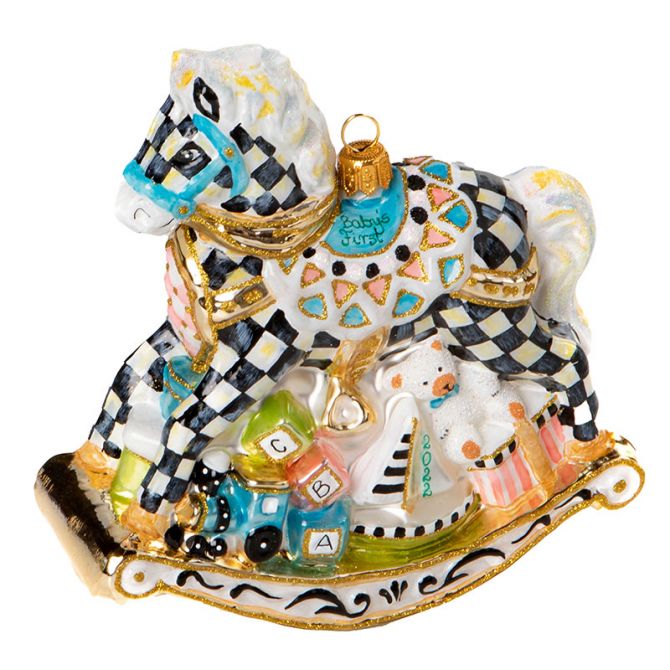 MacKenzie-Childs Glass Ornament, 2022 Rock a Baby