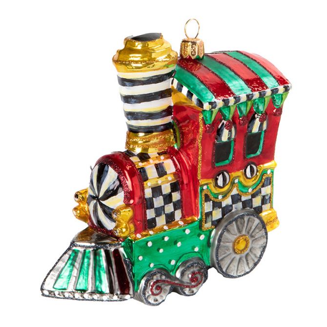 MacKenzie-Childs Glass Ornament, Toyland Train