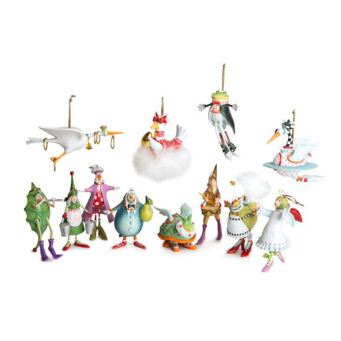 MacKenzie-Childs Patience Brewster 12 Days Mini Ornament Set