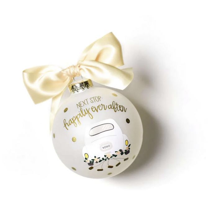 Coton Colors Next Stop Happily Ever After Glass Ornament