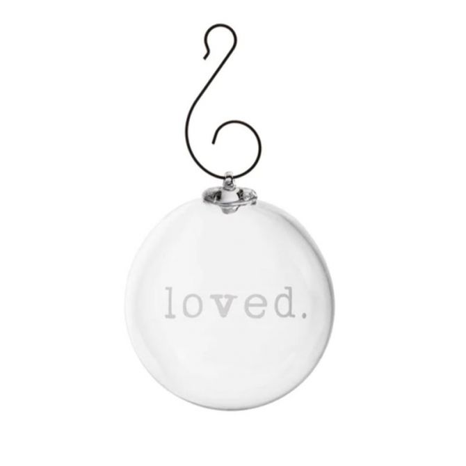 Simon Pearce Round Ornament, Loved