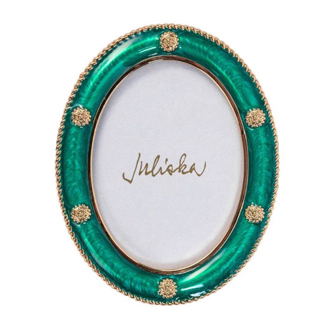 Juliska Berry and Thread Oval 2x3 Framed Ornament, Emerald Green
