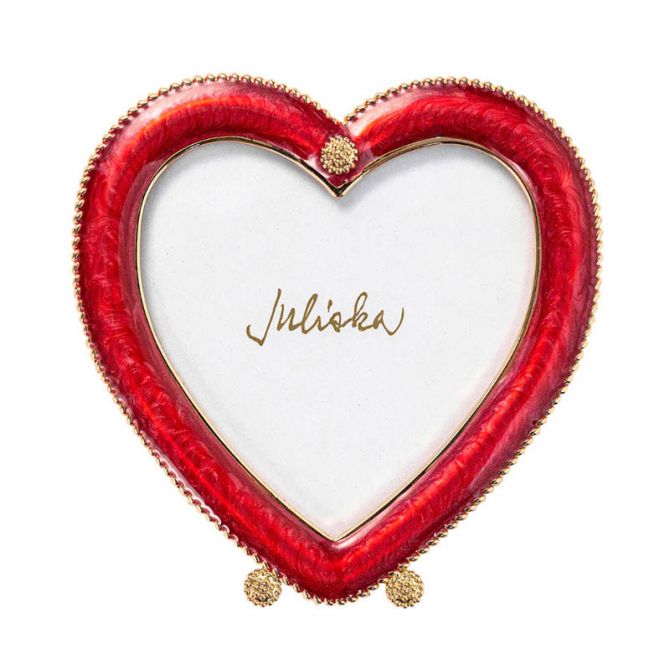 Juliska Berry and Thread 2x3 Frame Heart Ornament, Ruby