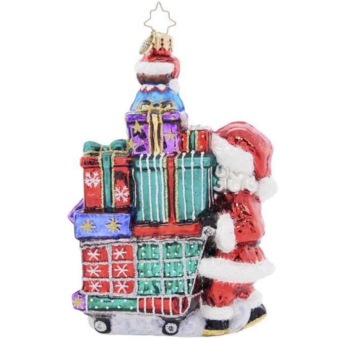 Christopher Radko Savvy Shopper Santa Ornament