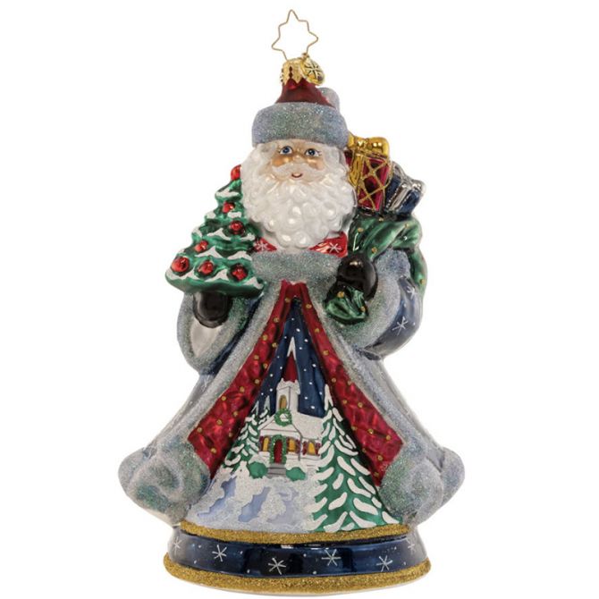 Christopher Radko Santa's Snowy Scene Ornament