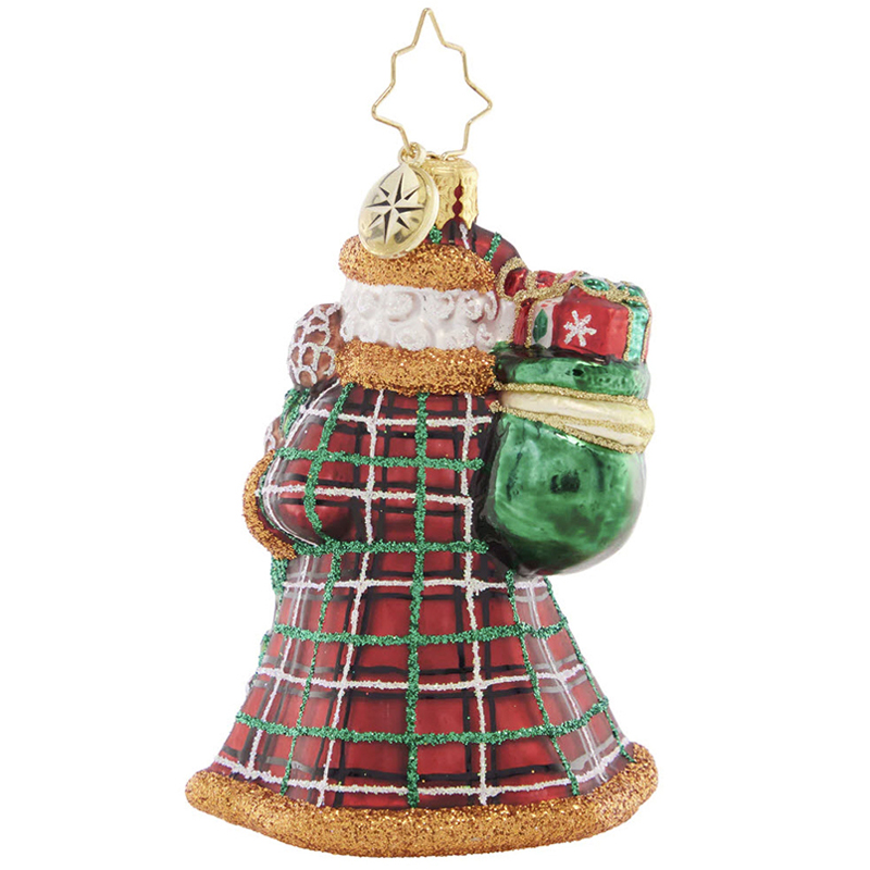 Christopher Radko Perfectly Plaid Santa Gem Ornament