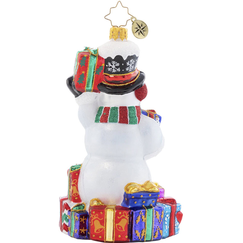 Christopher Radko Wrapped And Ready Snowman Ornament