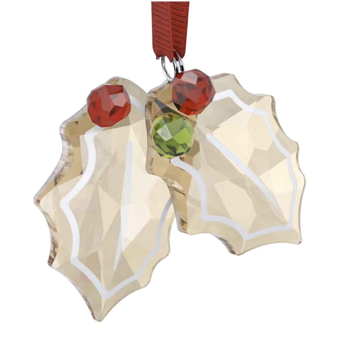 Swarovski Holiday Cheers Gingerbread Holly Leaves Ornament