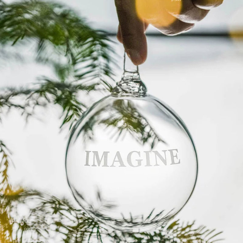 Simon Pearce LoveYourBrain Round Ornament, Imagine