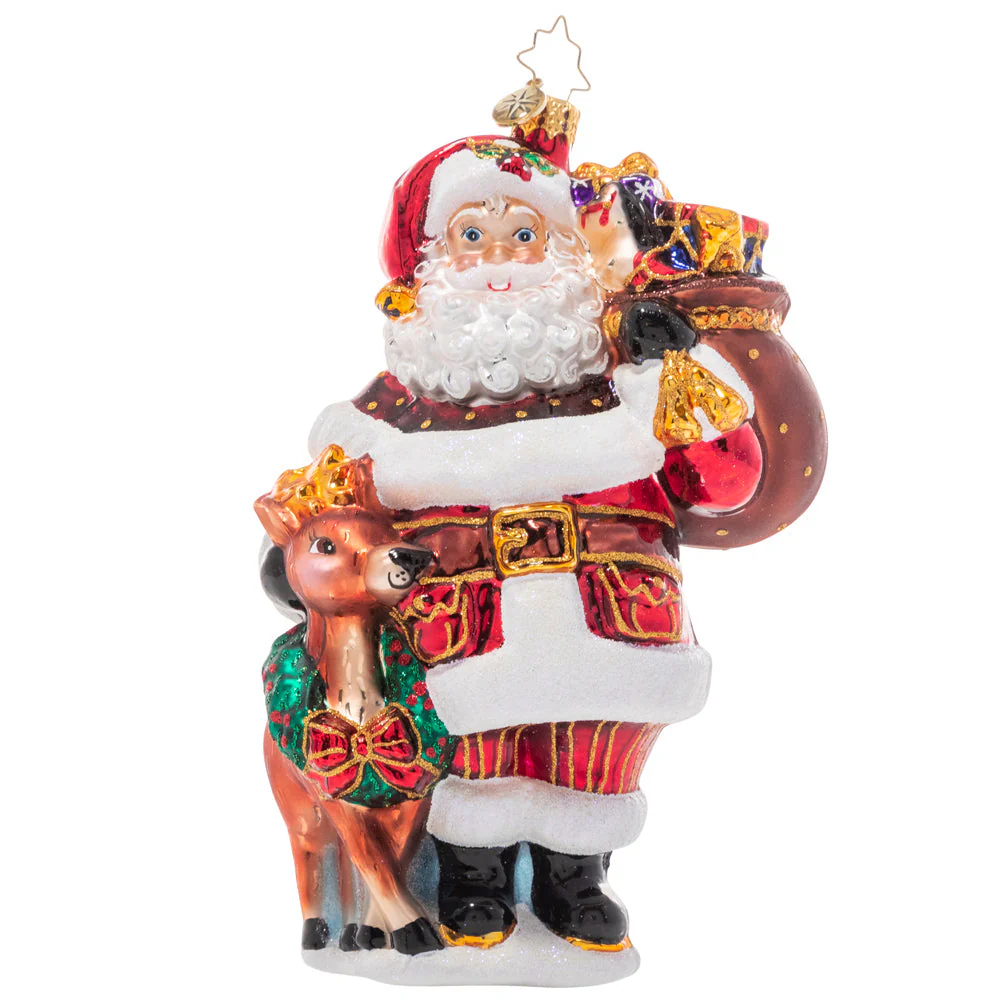 Christopher Radko A Woodland Walk Santa Ornament