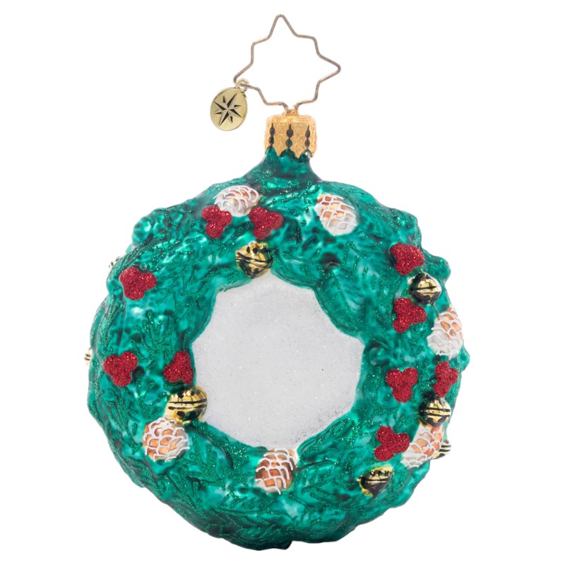 Christopher Radko Rustic Reindeer Wreath Gem Ornament