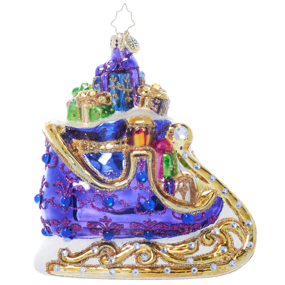 Christopher Radko Royal Amethyst Sleigh Ornament