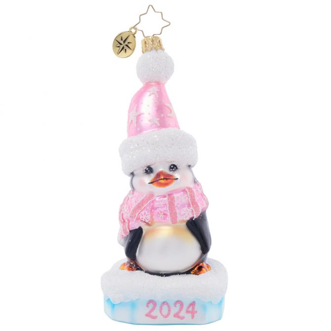 Christopher Radko 2024 Precious Penguin Pink Ornament