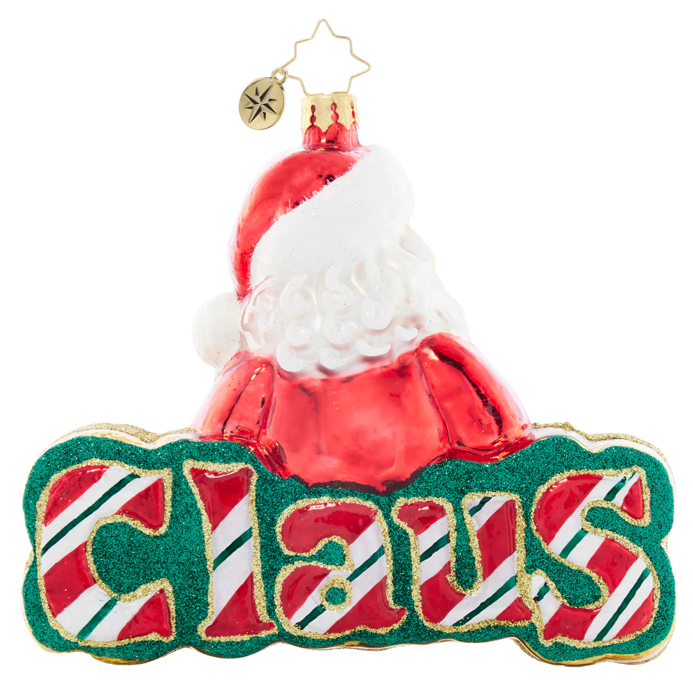 Christopher Radko What's in A Name Santa? Ornament