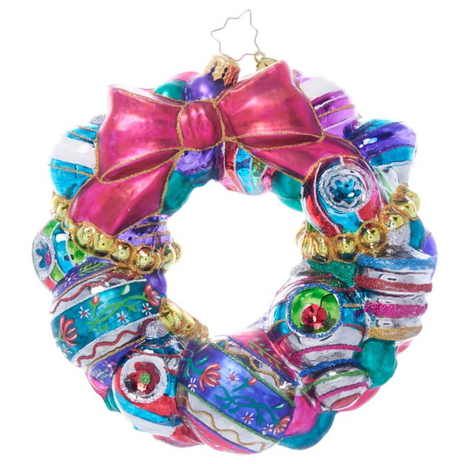 Christopher Radko Vintage Holiday Wreath Ornament