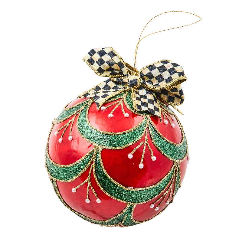 MacKenzie-Childs Cozy Christmas Capiz Jumbo Ball Ornament