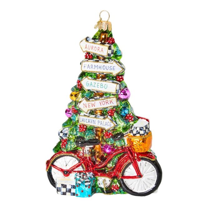 MacKenzie-Childs Mackenzie Childs Bicycle Glass Ornament