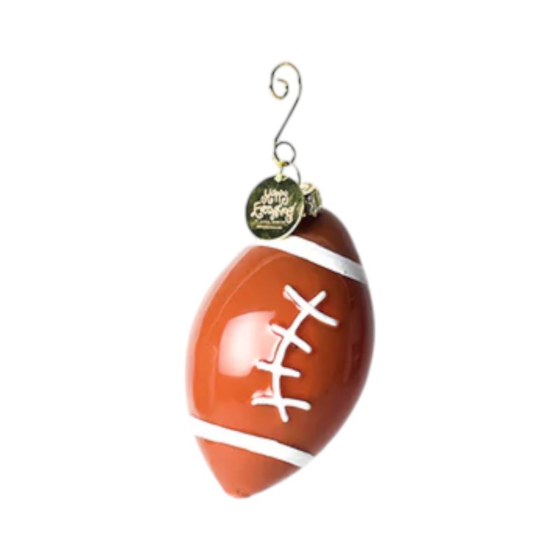 Coton Colors Football Glass Shaped Ornament