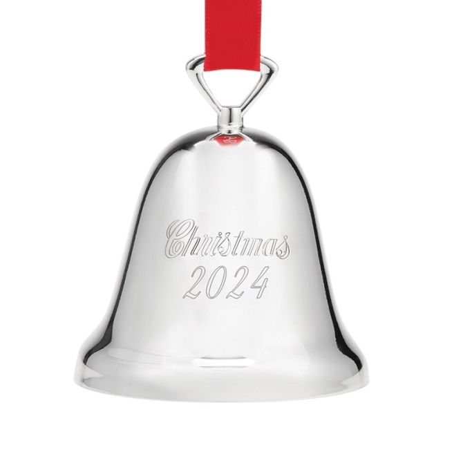 Reed & Barton 2024 Holly Bell Ornament, Silver