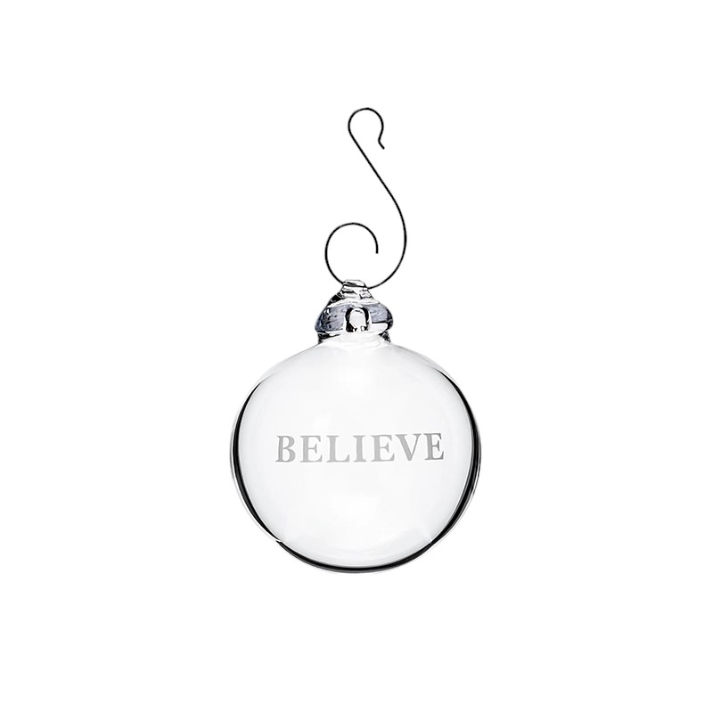 Simon Pearce LoveYourBrain Round Ornament, Believe