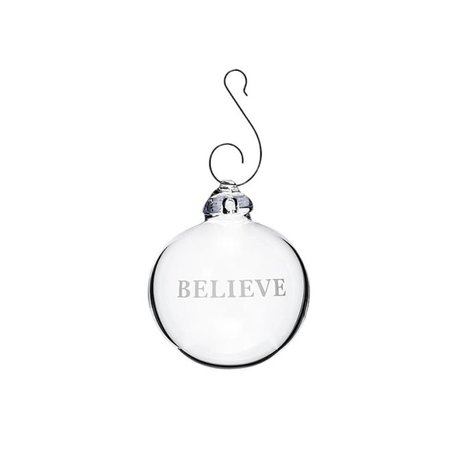 Simon Pearce LoveYourBrain Round Ornament, Believe