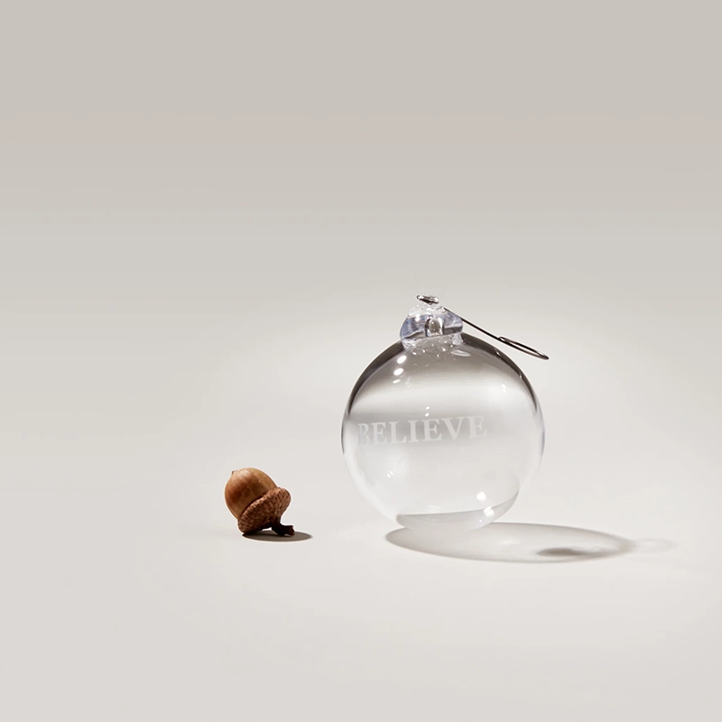 Simon Pearce LoveYourBrain Round Ornament, Believe