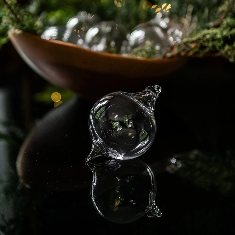 Simon Pearce Finial Clear Optic Ornament
