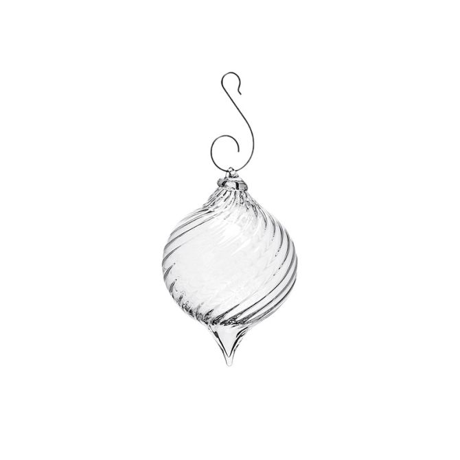 Simon Pearce Finial Clear Ornament