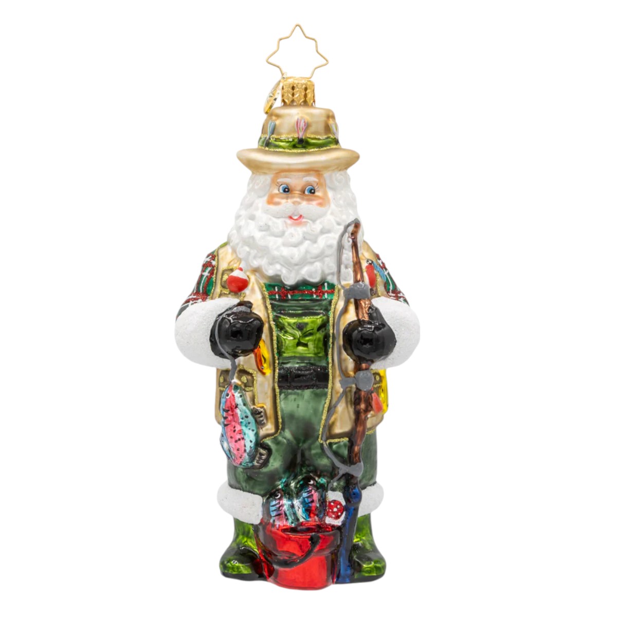 Christopher Radko Fly Fisher Claus Ornament