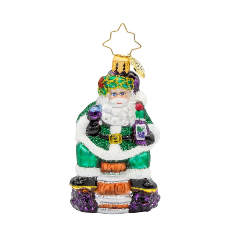 Christopher Radko Time For Fine Wine Santa Gem Ornament