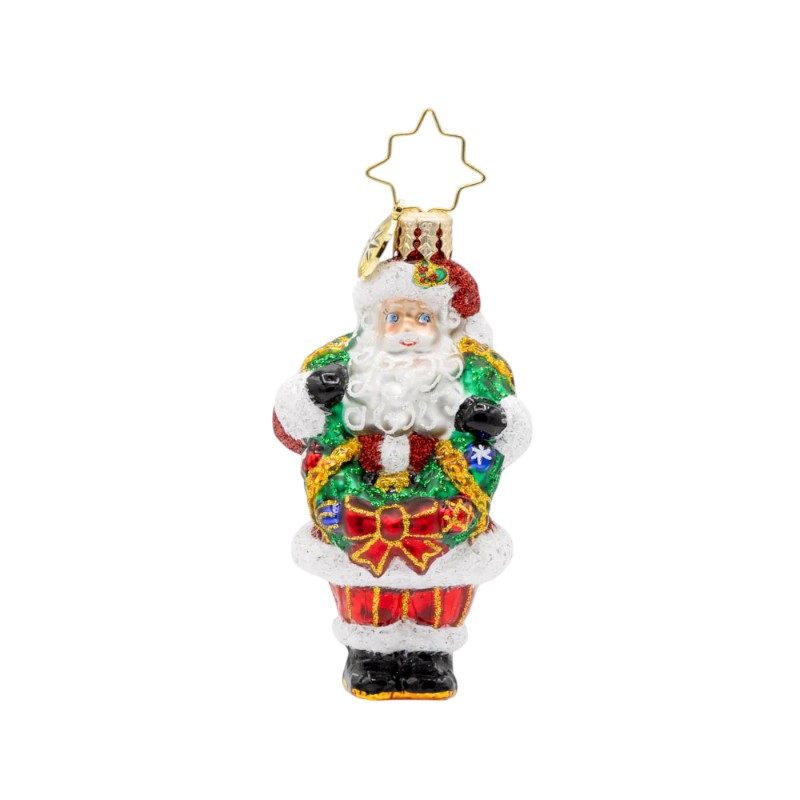 Christopher Radko Wreath Wrangler Claus Gem Ornament