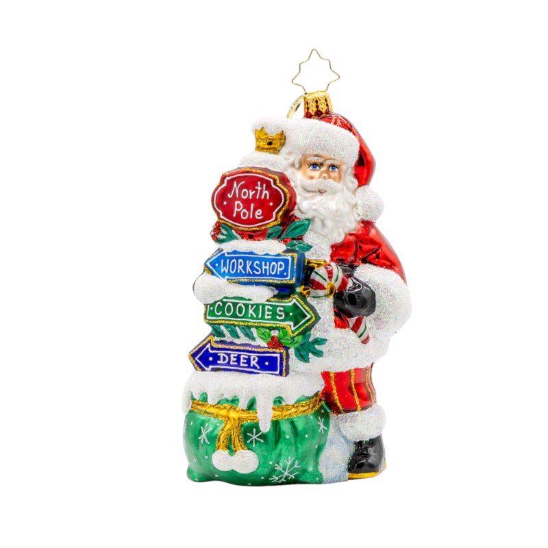 Christopher Radko Sign Of The Seasons Santa Ornament