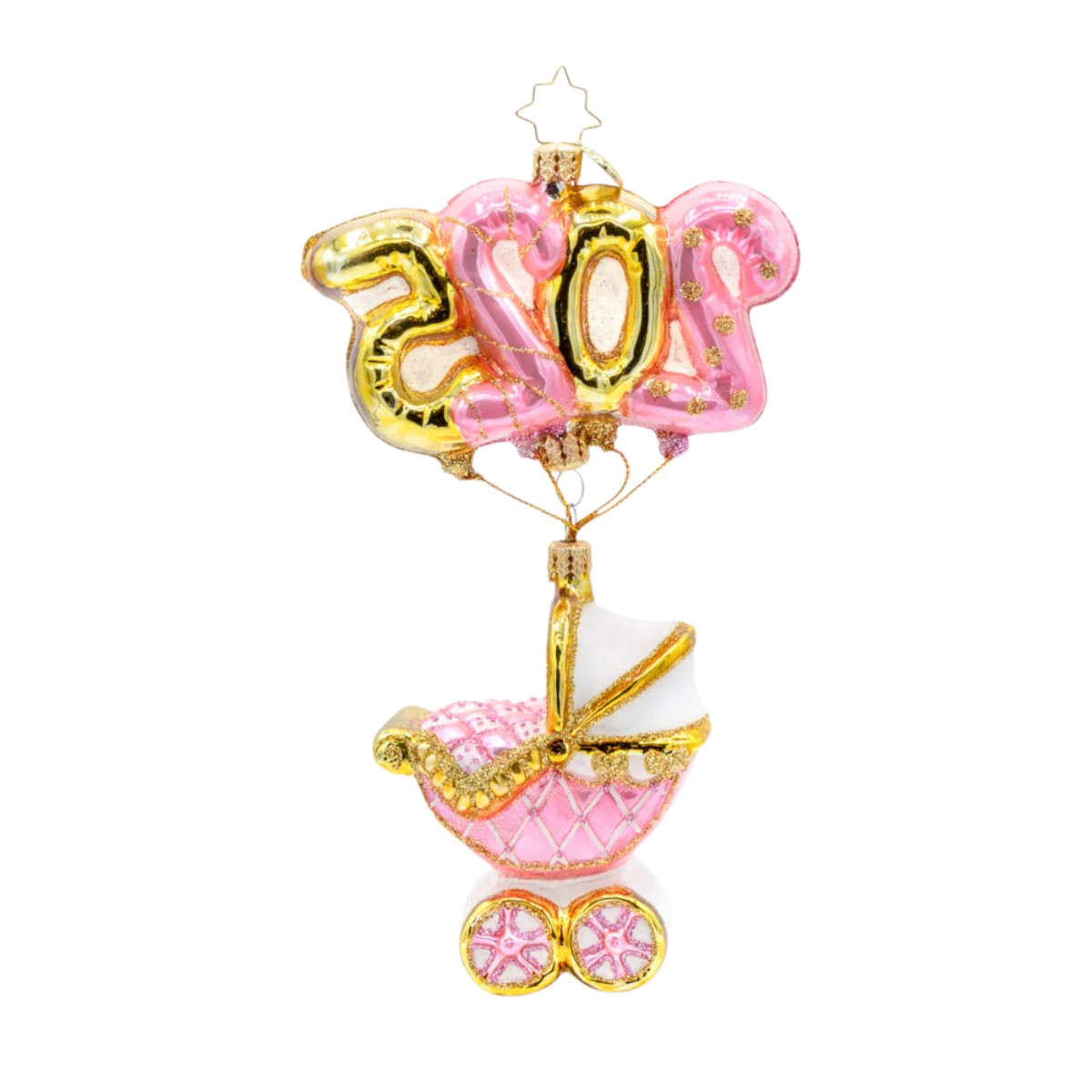 Christopher Radko Baby Pink Cradle Of Celebration Ornament
