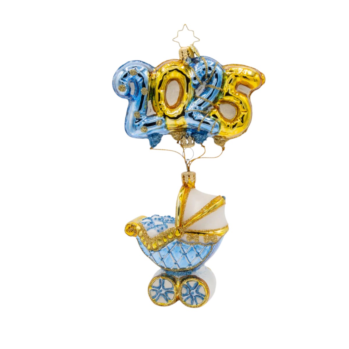 Christopher Radko Baby Blue Cradle Of Celebration Ornament