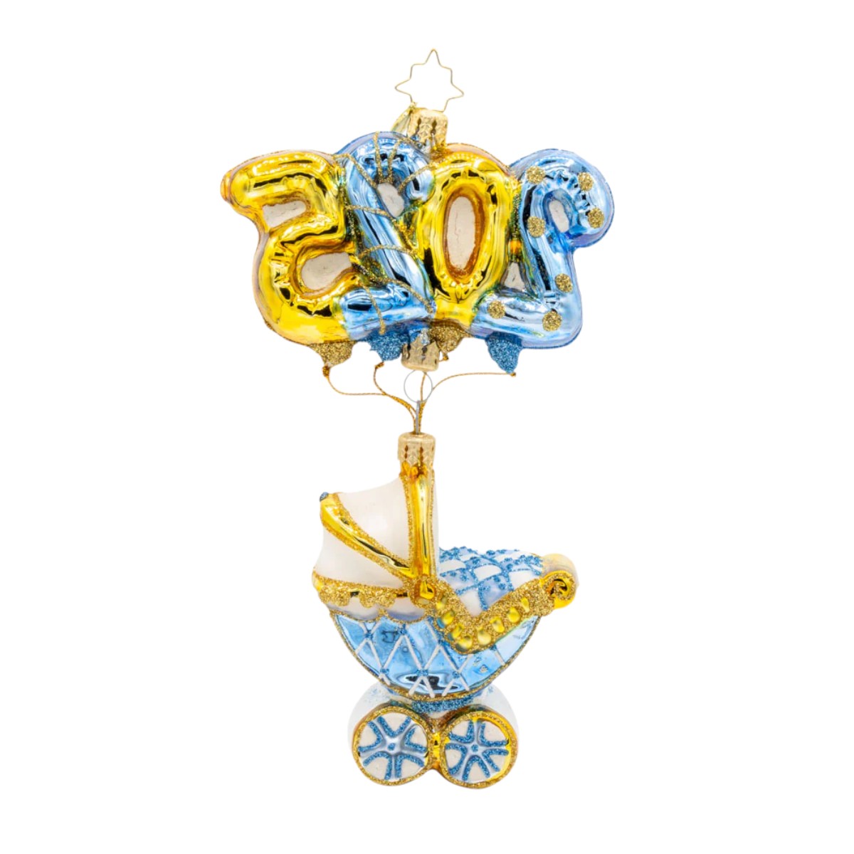 Christopher Radko Baby Blue Cradle Of Celebration Ornament