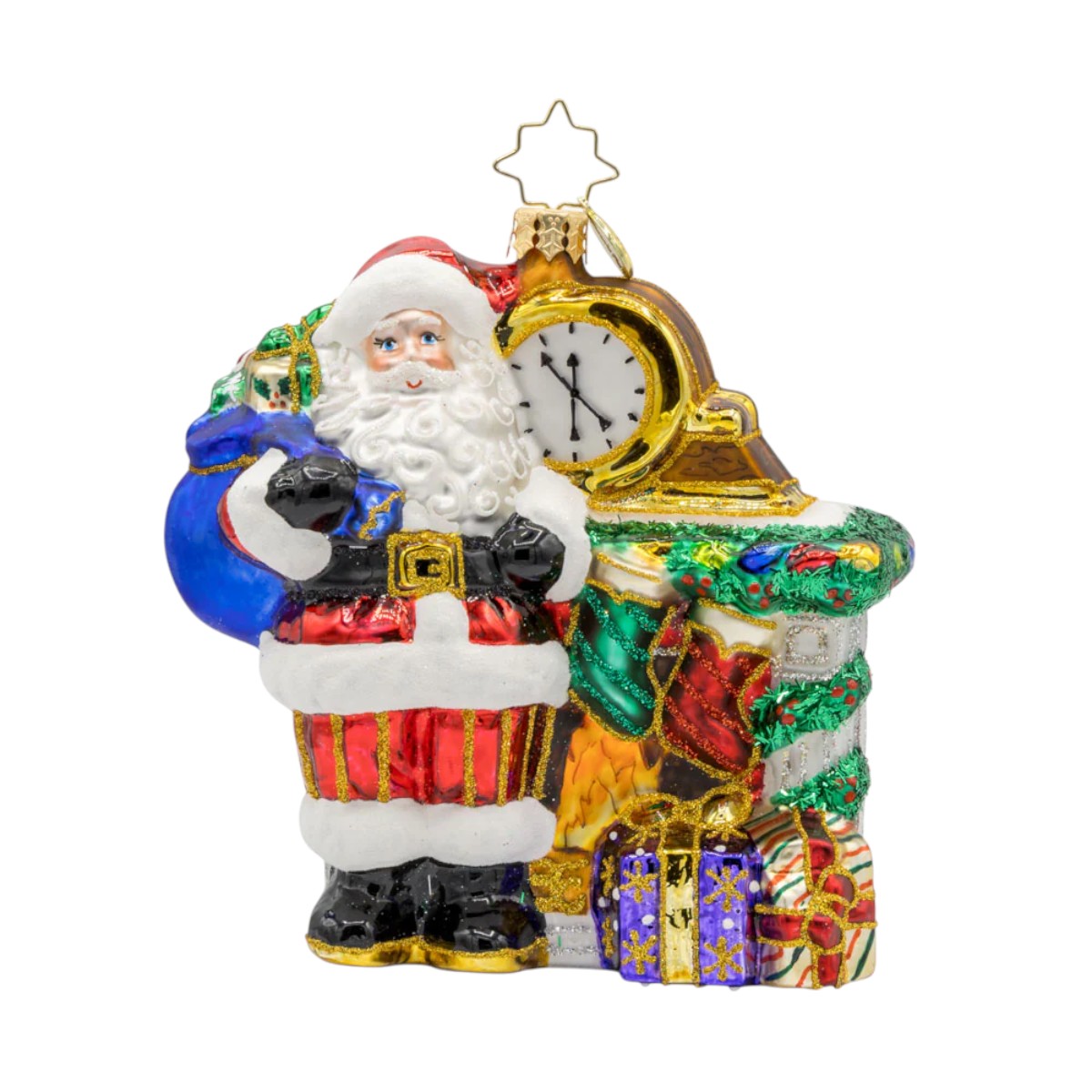 Christopher Radko A Warm Santa By Fireplace Ornament