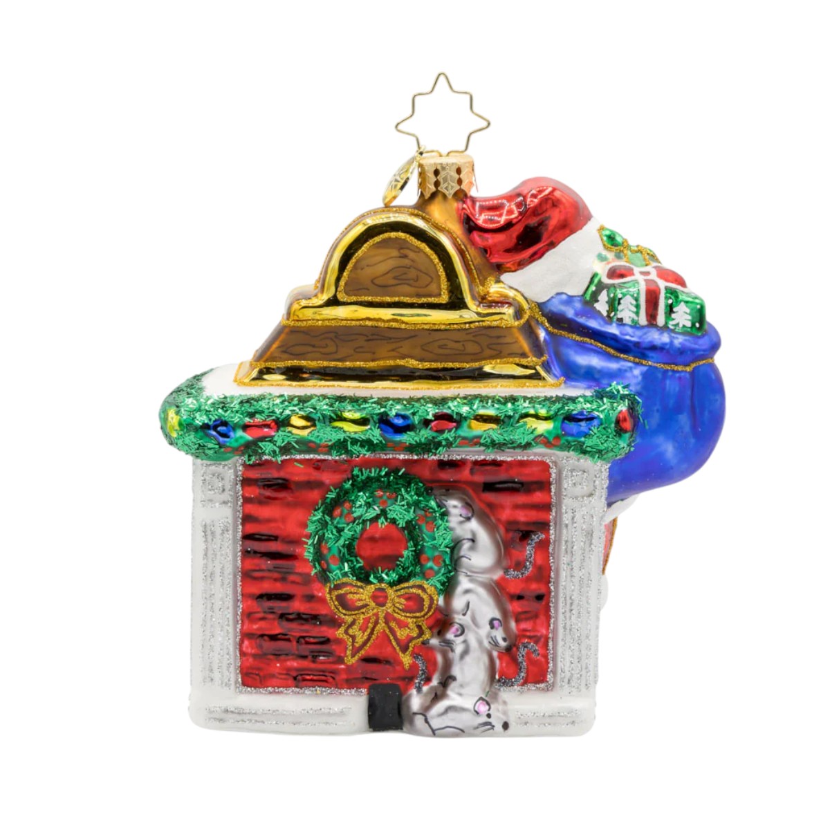 Christopher Radko A Warm Santa By Fireplace Ornament