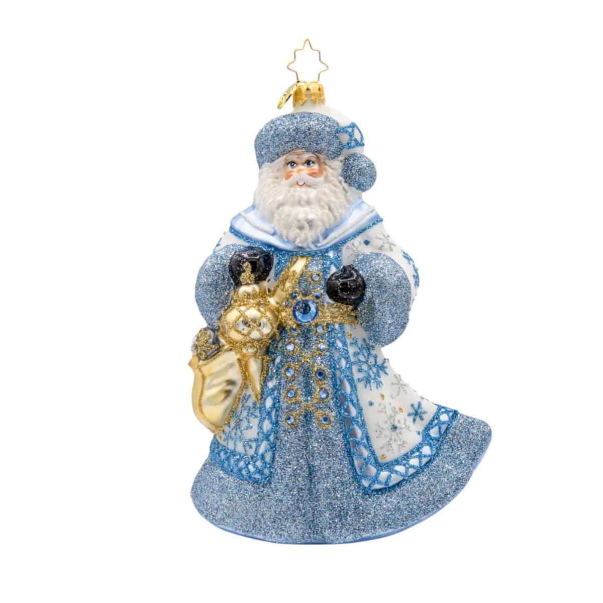 Christopher Radko Ivory Frost Santa Ornament