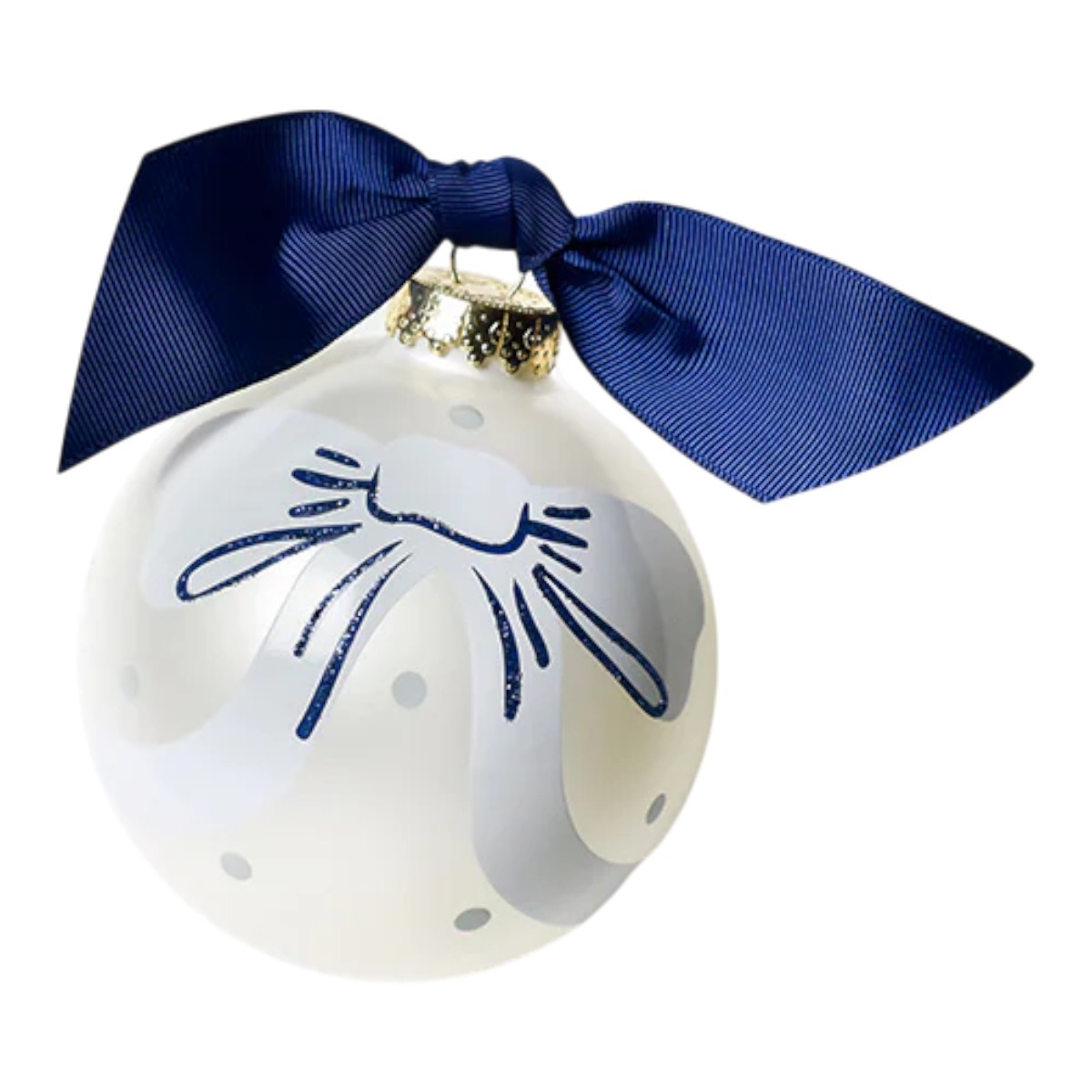 Coton Colors Little Love Blue Bow Glass Ornament