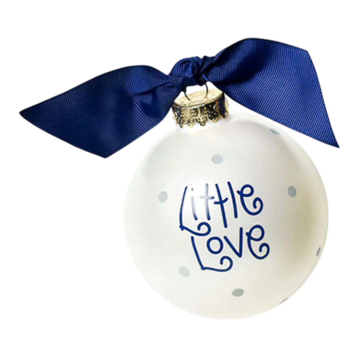 Coton Colors Little Love Blue Bow Glass Ornament